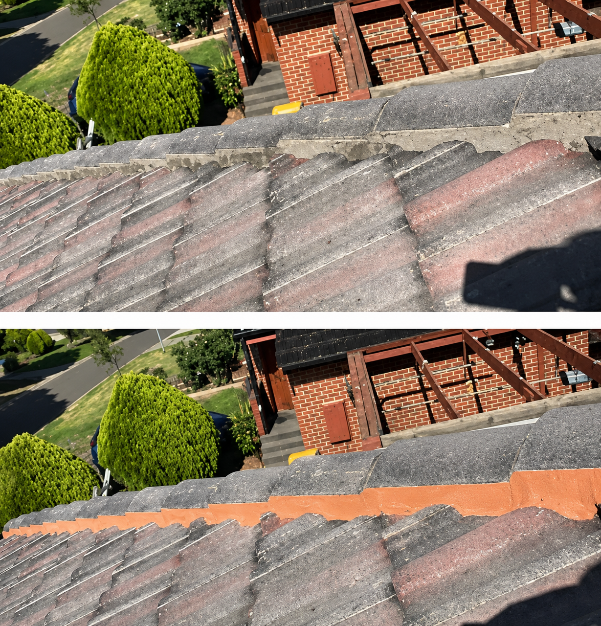 Before and After Roof Repointing